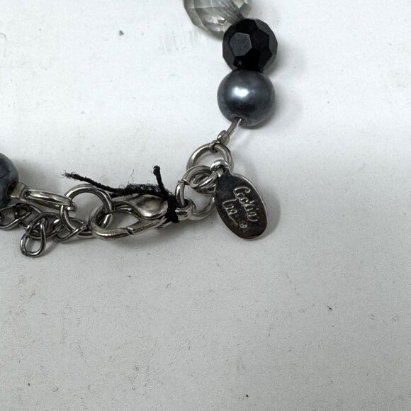 Cokie Lee Multi-Stone/ Glass Beaded Necklace With Silver Accents & Extension - Picture 4 of 10